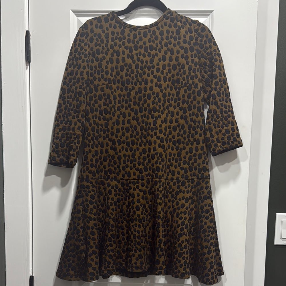 LOFT Leopard Print Dress in Brown and Black